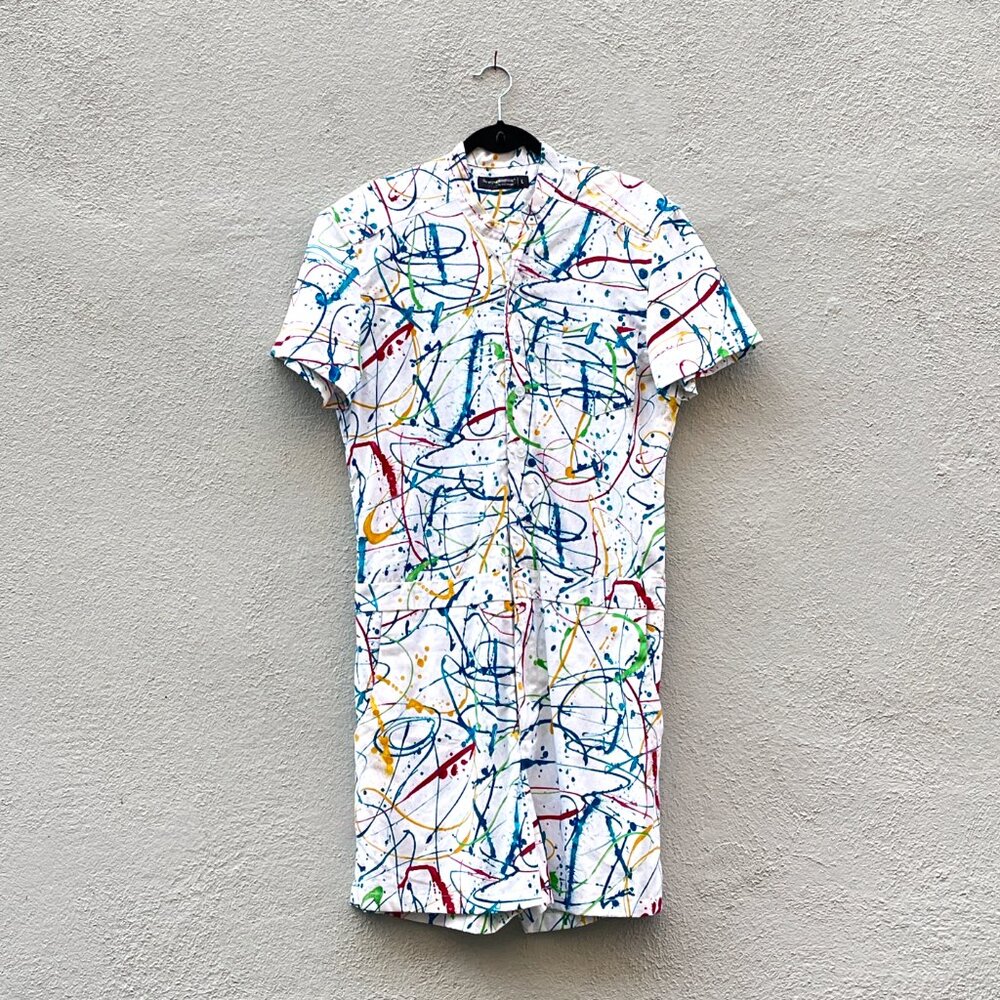 Romphim by Aced Design Men's Paint Splatter Jumpsuit Romper Playsuit Large